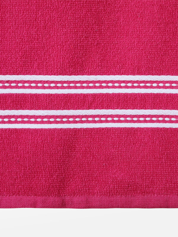 Set of 2 Pink & Yellow Solid Cotton Towels