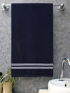 Set of 2 Yellow & Dark Blue Solid Cotton Towels