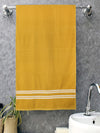 Set of 2 Yellow & Coffee Brown Solid Cotton Towels