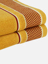 Set of 2 Yellow Solid Cotton Towels