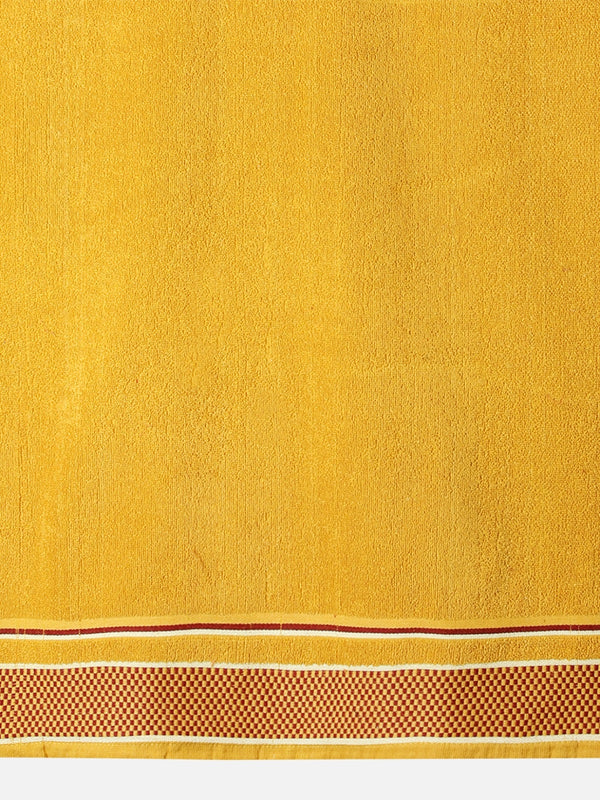 Set of 2 Yellow Solid Cotton Towels