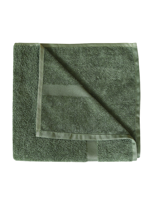 Set of 2 Green Solid Microfiber Towels