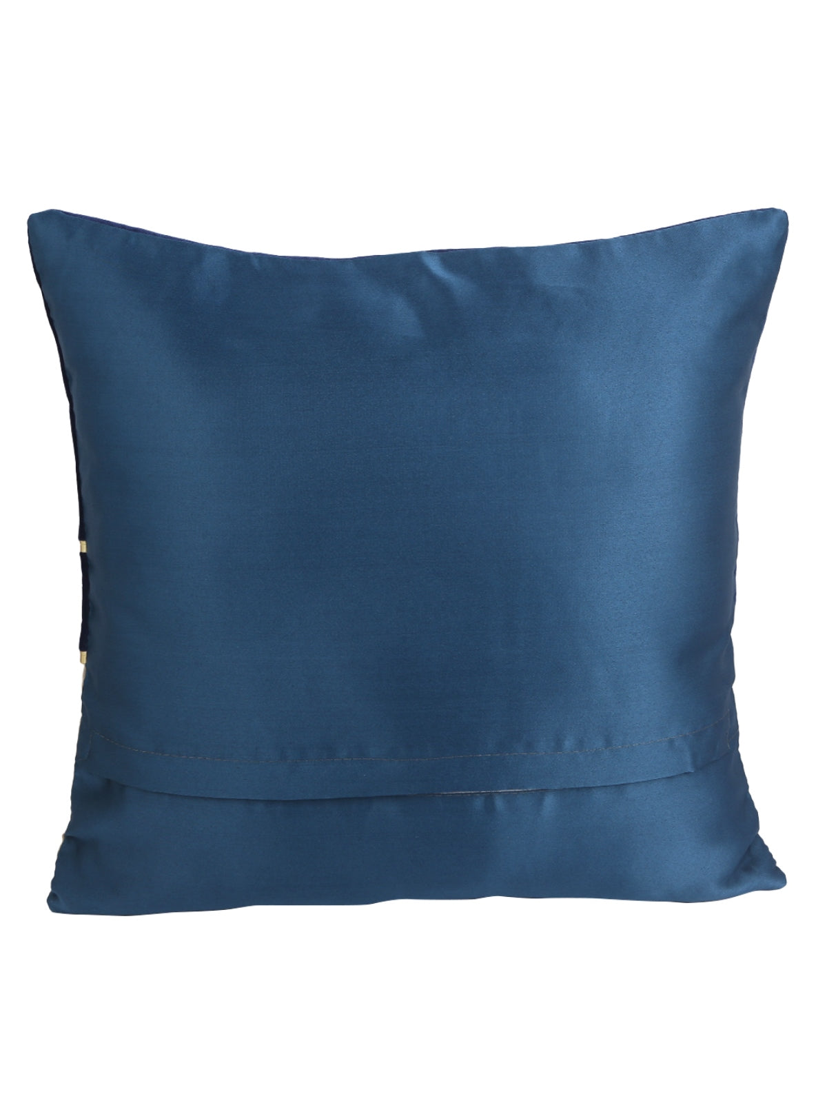 Royal Blue & Beige Set of 5 Colourblocked Velvet Square Cushion Covers