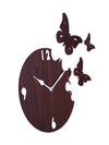 Butterfly Designer Wooden Wall Clock for Home, Brown