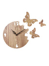 Butterfly Designer Wooden Wall Clock for Home, Beige