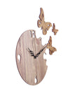 Butterfly Designer Wooden Wall Clock for Home, Beige