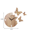 Butterfly Designer Wooden Wall Clock for Home, Beige