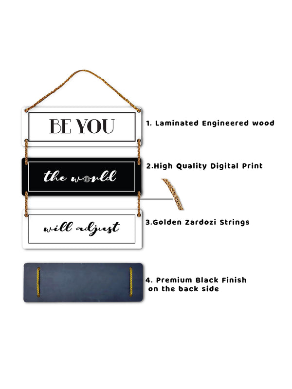 Be You The World Will Adjust 3 Blocks Wooden Wall Hanging