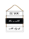 Be You The World Will Adjust 3 Blocks Wooden Wall Hanging