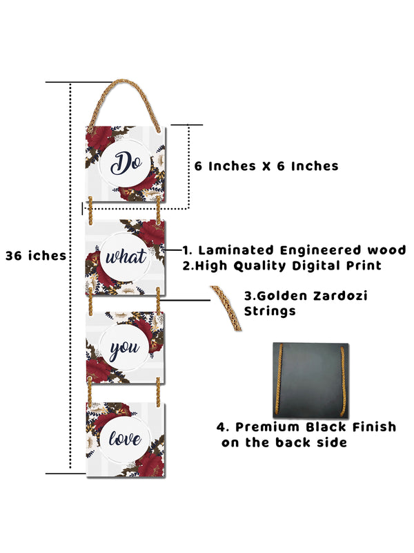 Do What You Love 4 Blocks Wooden Wall Hanging