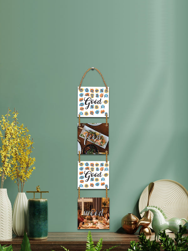 Good Food Good Mood 4 Blocks Wooden Wall Hanging