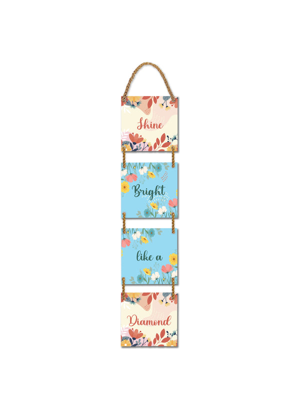 Shine Bright Like A Diamond 4 Blocks Wooden Wall Hanging