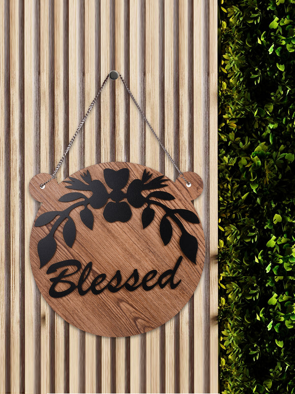Blessed Round with Ear Wooden Wall Hanging