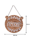 Welcome To Our Home Round with Ear Wooden Wall Hanging
