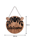 Welcome Round with Ear Wooden Wall Hanging