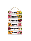 This Home Runs on Love Laughter Care 6 Blocks Wooden Wall Hanging