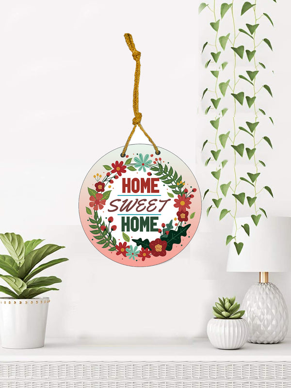 Home Sweet Home Round Wooden Wall Hanging