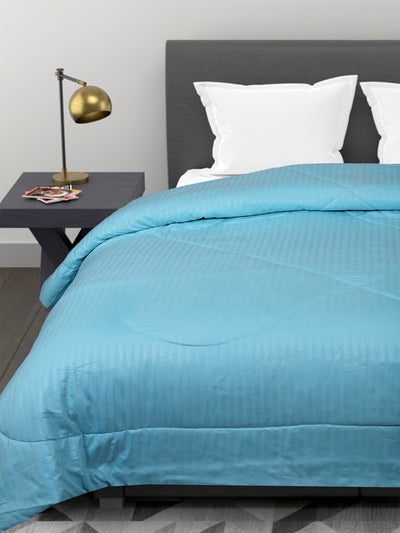 Blue Striped Patterned 150 Gsm Reversible Ac Comforter