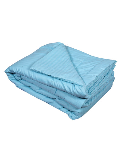 Blue Striped Patterned 150 Gsm Reversible Ac Comforter