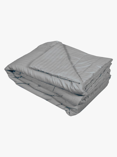 Grey Striped Patterned 150 Gsm Reversible Ac Comforter