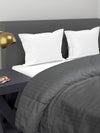 Dark Grey Striped Patterned 150 Gsm Reversible Ac Comforter