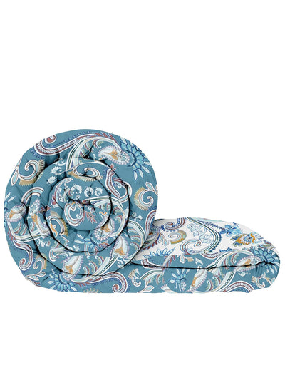 Blue Paisley Patterned 150 Gsm Reversible Ac Comforter