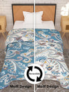 Blue Paisley Patterned 150 Gsm Reversible Ac Comforter