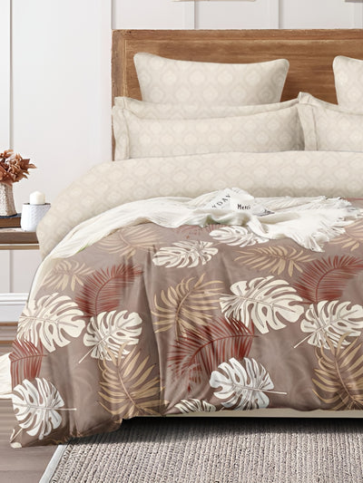 Brown Floral Patterned 150 Gsm Reversible Ac Comforter