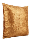 Gold Set of 5 Solid Patterned Velvet Square Cushion Covers