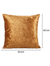 Gold Set of 5 Solid Patterned Velvet Square Cushion Covers