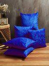 Velvet Plain Cushion Cover, 16 x 16 Inch, Set of 5, Blue