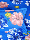 Blue Floral PATTERNED 144 TC QUEEN BEDSHEET WITH 2 PILLOW COVERS