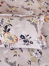 Beige Floral PATTERNED 144 TC QUEEN BEDSHEET WITH 2 PILLOW COVERS