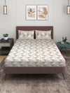 Multicolor Floral PATTERNED 300 TC QUEEN BEDSHEET WITH 2 PILLOW COVERS