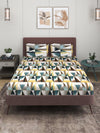 Multicolor Geometric PATTERNED 300 TC QUEEN BEDSHEET WITH 2 PILLOW COVERS