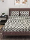 Multicolor Geometric PATTERNED 300 TC QUEEN BEDSHEET WITH 2 PILLOW COVERS