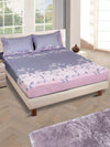 Pink & Blue Floral PATTERNED 144 TC QUEEN BEDSHEET WITH 2 PILLOW COVERS