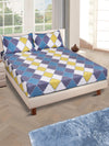 Grey Geometric PATTERNED 144 TC QUEEN BEDSHEET WITH 2 PILLOW COVERS