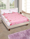 Pink & Beige Geometric PATTERNED 144 TC QUEEN BEDSHEET WITH 2 PILLOW COVERS