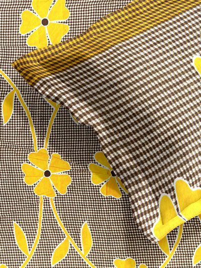 144 TC Yellow Bedsheet with 2 Pillow Covers