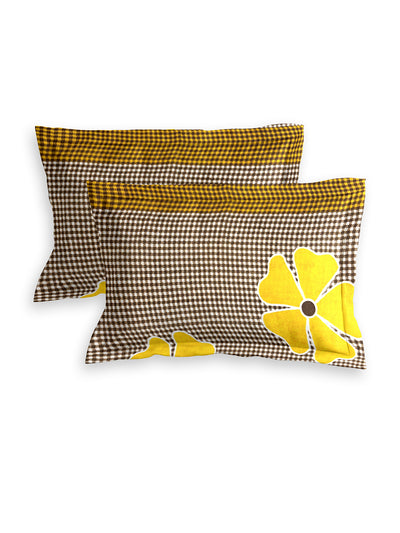 144 TC Yellow Bedsheet with 2 Pillow Covers