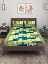 144 TC Green & Blue Bedsheet with 2 Pillow Covers