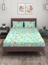 144 TC Light Green Double Bedsheet with 2 Pillow Covers