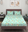 144 TC Light Green Double Bedsheet with 2 Pillow Covers