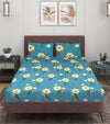 144 TC Teal Green Double Bedsheet with 2 Pillow Covers