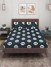 Black Animal Patterned 144 TC Queen Bedsheet with 2 Pillow Covers