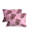 Pink Floral Patterned 144 TC Queen Bedsheet with 2 Pillow Covers