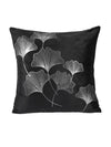 Black & Silver Set of 5 Foil  Patterned Velvet Square Cushion Covers