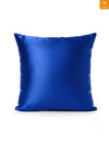 Royal Blue Set of 5 Plain Patterned Satin Square Reversible Cushion Covers