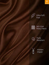 Brown Set of 5 Plain Patterned Satin Square Reversible Cushion Covers
